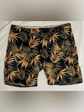 Scotch & Soda Tropical Print Shorts W32 Palm Leaf Resort Vacation Chino Shorts